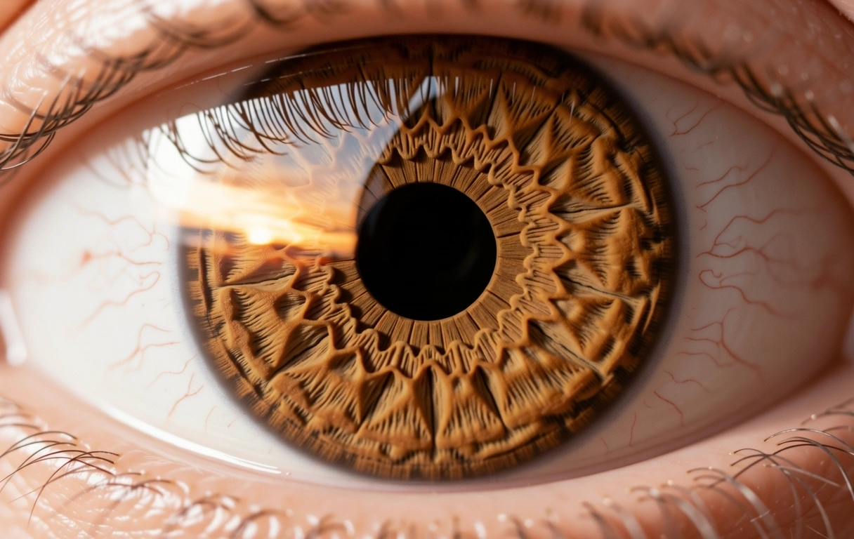 Detailaufnahme des menschlichen Auges als Symbol für Wachheit und Biologie